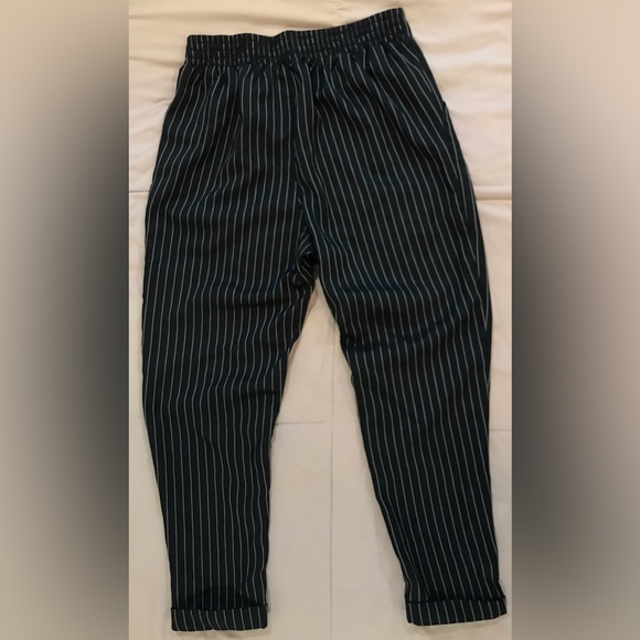 NWOT Indigo Rein Black & White Pinstripe Elastic Waist Casual Business Pant - 11 - Picture 9 of 9
